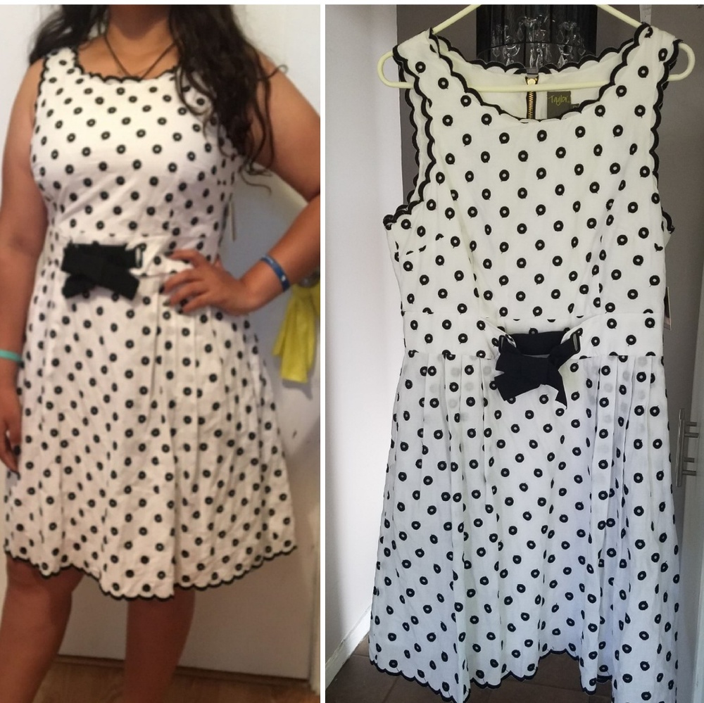 Taylor brand  black and white dress Size 12